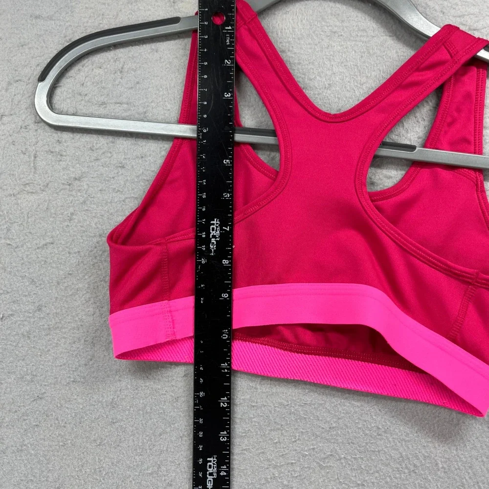 Nike Racerback Sports Bra Medium Pink Lime Green Support Retro Pro Dri-FIT